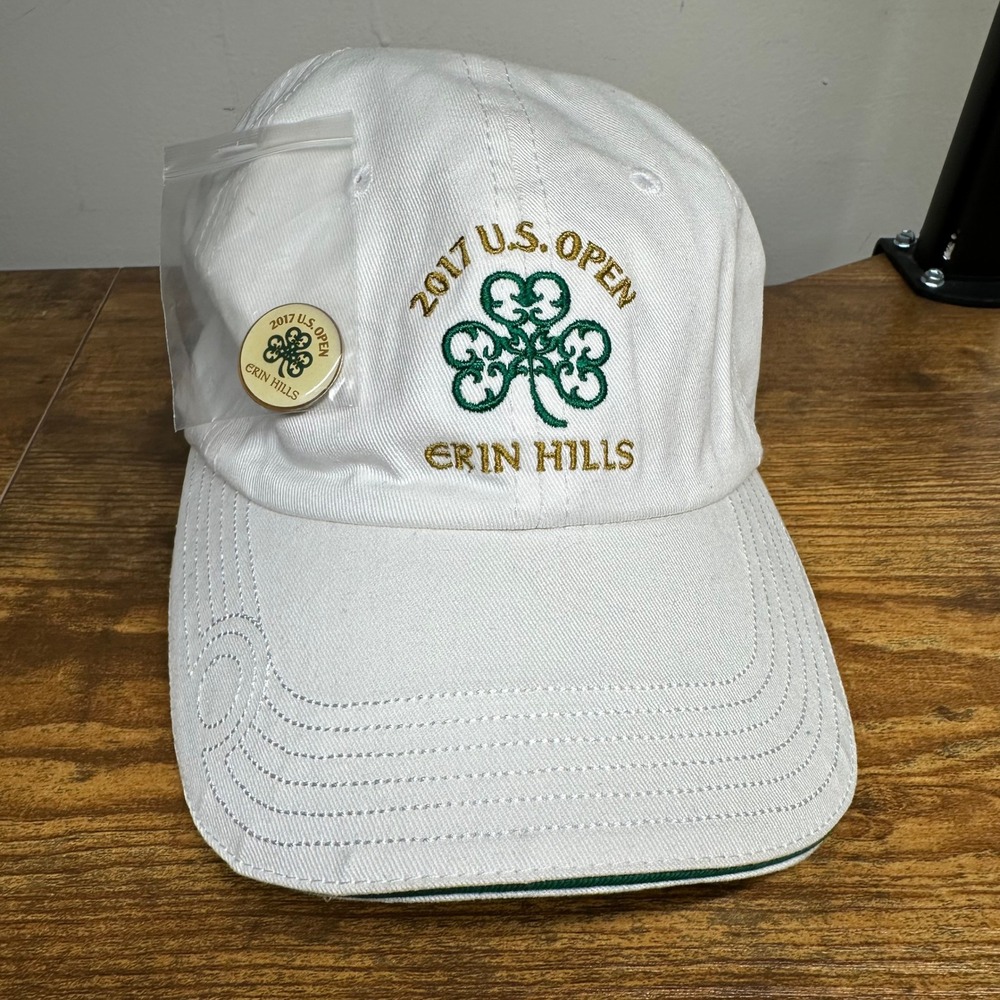 USGA 2017 US Open Erin Hills Golf Hat White Adjustable Cap‎ with Ball Marker